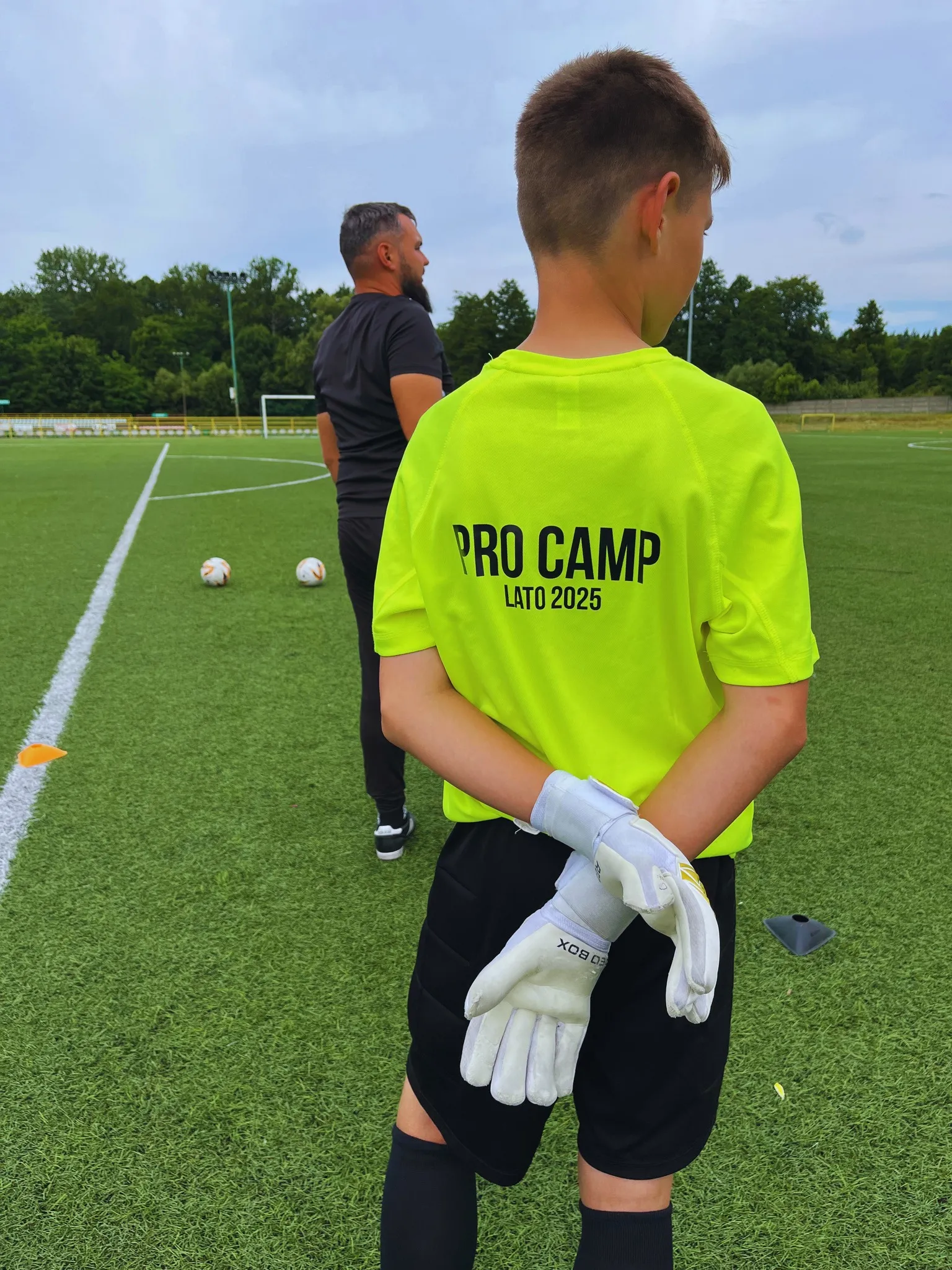 Trening bramkarski na boisku